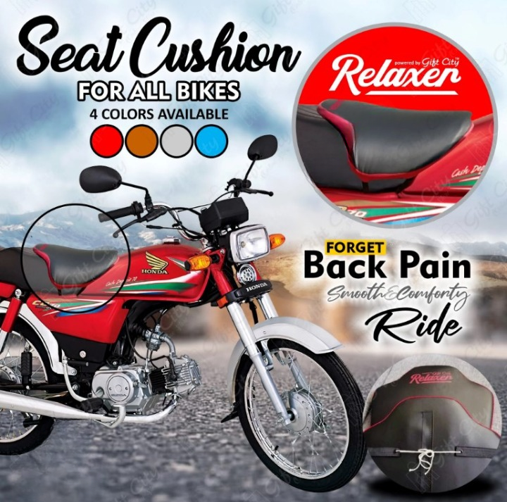 Riders Super Soft & Comfortable Bike Seat Cushion Premium Quality | Seat Cushion For All Bikes Stylish - Back Pain Relief Cushion for Motorbikes