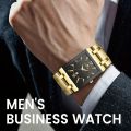 VA VA VOOM Men's Watch, Fashion Stainless Steel 3ATM Waterproof Calendar Square Quartz Wristwatch, Ideal choice for Gifts. 