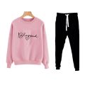 Blessed Printed Sweatshirt And Trouser Fleece Casual Winter Warm Sweats For Women. 