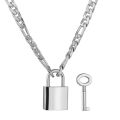 DIEZI Fashion Double layer Lock Gold Silver Color Chain Necklace Men Punk Link Chain Padlock Pendant Necklace For Women Jewelry. 