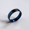 Pack of 1 Versace-Inspired Blue Stainless Steel Challa Ring - Available in 2 Variations (5mm and 8mm) and 5 Sizes. 