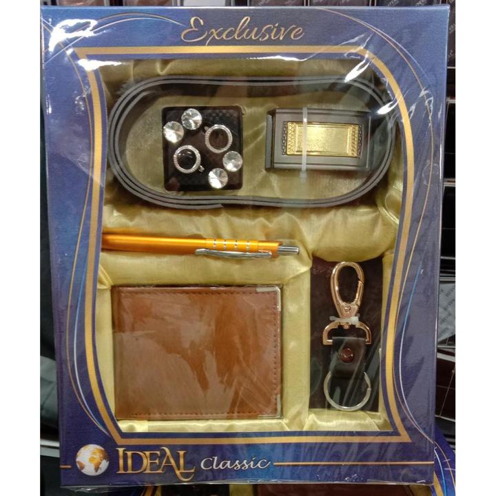 Ideal Classic Complete Wallet Belt Gift Set For Men