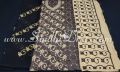Design-1 Brown Ajrak Embroidered 3 piece Unstitched Dress. 
