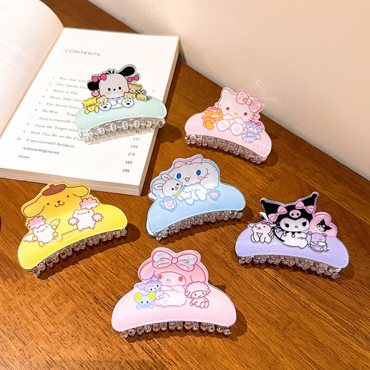 Hello Kitty Hair Accessories Set – Ponytail Elastics, Claws, Clips, Sleepies For Girls