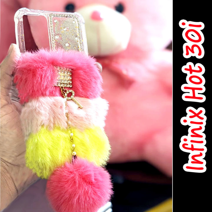 Infinix Hot 30i Back Cover Case - Ladies Fancy Phone Cover for Girls - Light Multicolor
