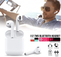 i12 tws Wireless Twins Bluetooth Earbuds Original I12 Airpods_ Headset with Silicon Cover&Hook BluetoothV5.0 Earphone Touch Sensor True Stereo 10m Transmission Built in Mic Earbuds with Charging Case Sport Headset for all Bluetooth Smart devices etc-White. 