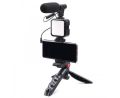 Vlogging Video Making Kit For Mobile Phones - Model AY-49 - Tripod Kit With Microphone And Light - Flexible Tripod - All in One - Better Sound And Lighting Indoors Or Outdoors .(Saliq Traders. 