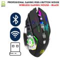 Rechargeable Gaming Mouse 6 Button RGB Lights Mouse - Wired & Wireless Rechargeable Gaming Mouse With 7 Breathing RGB Lights - 2 Side Button & DPI Button - For Professional Gaming On PC / Laptop - White & Black. 