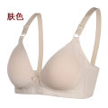 Summer middle-aged women's underwear bra without steel ring thin section breathable 2021 new three-row buckle gathered mother bra. 