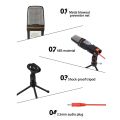 【COD+Ready Stock + FREE Shipping】Wired Microphone With Mic Stand Professional 3.5mm Jack Recording Condenser Microphone Compatible With PC Laptop Singing Gaming. 