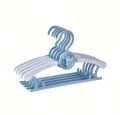 5 Piece - 11-14.5 inch  Baby Coat Hangers Children Clothes Hangers Adjustable with Space Saving Stackable Hooks, Universal Baby Hangers Non-Slip Dress Clothes Coat Hanger with Windproof Hooks. 