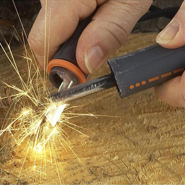 Fire Starter Flint Striker + Ruler + Whistle