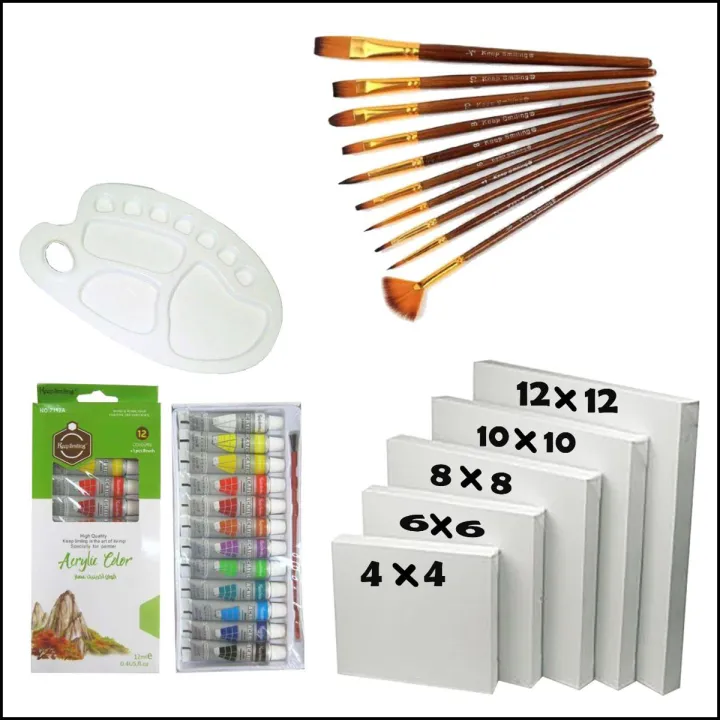 28%20Pcs/Set%20Value%20Pack%20For%20Artist%20-%20Canvases,%2012ml%20Acrylic%20Paints,%20Multi%20Shape%20Brushes%20and%2010%20Wells%20Palette%20-%20Image%202