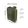 20 Liter HDPE Fuel Container | Heavy-Duty Plastic Jerry Can for Petrol, Diesel & Oil | Durable, Leak-Proof, Chemical-Resistant & Portable Fuel Storage Tank | Safe for Transportation, Camping, Hiking, Automotive & Industrial Use. 