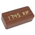 Electronic Alarm Clock, LED Wood Digital Clock Widescreen for Office. 