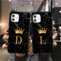 Soft Silicone Black Marble Crown Letter Fashion Phone Case For iPhone 11 12 Pro Max 12 Mini Shockproof Case Soft TPU Back Cover. 