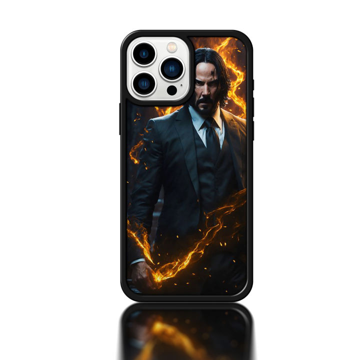 John Wick  Case For Iphone  (2D Custom Made Case with Black Borders)