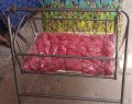 Big Bearing New Born Baby Color Cauted Dolly Cradle with Free Soft Mattress - Sliver. 
