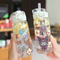 【Free 2D 3D Stickers】400ML Cartoon Water Bottle With Straw And Strap Portable Water Bottle BPA Free Plastic Water Bottle Large Capacity Outdoor Sports Fitness Water Bottle. 