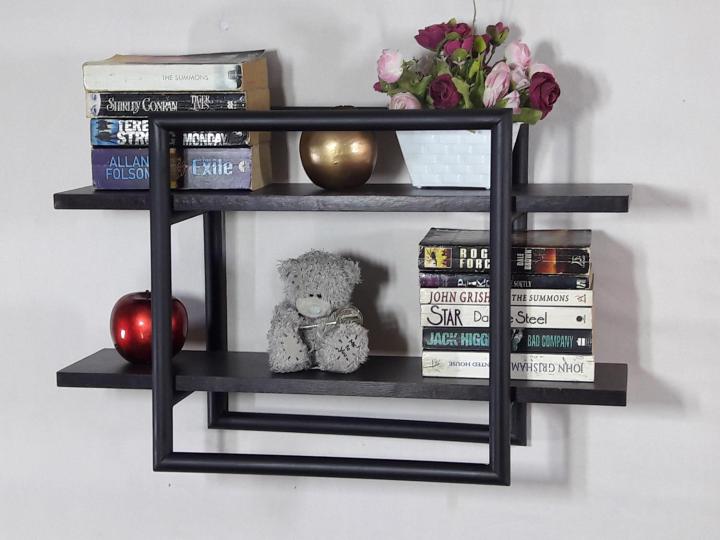 PVC BOX  WALL HANGING SHELF BLACK WITH BLACK