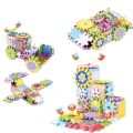 Electric Building Block Gear Toy Set 83 Pcs DIY Plastic Brick Toys Colorful Building Block Large Particle Electric Gear Rotating Assembly Block Children Early Education Puzzle Fun Learning Blocks Gift for Kids Boys, Girls and Toddler. 