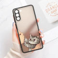 【AmbitionmA】Cute Cat Refuse to kiss Matte Clear Coque For Samsung S23 5G Case Galaxy S20 S21 FE S22 Ultra S10 Lite S8 S9 Plus Silicone Cover. 
