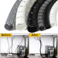 Spiral Hose Cable Wire Wrap Tube Diameter 6-15mm 10 Meter Part PE Manage Cord Black For cable management. 