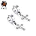 Qingwen Cross earings for men set ear piercing Stainless steel earrings Gold barbel cool hypoallergenic iareng for men kpop round airing hikaw for boys 925 silver earings for men on sale. 