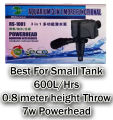 Fish Aquarium Water Pump 3 in 1 RS - 1001 Max H : 0.8M Max Flow: 600L/H Power: 7W Best Powerhead For Small Size Fish Tank. 