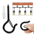 25 PCS Metal Hanging Hook with Safety Buckle, Windproof Screw Hooks for Hanging Outdoor String Lights for Hanging Plants,. 