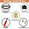Birthday Decoration Kit Banner Black And Golden Metalic Balloons Set For Birthday Decoration|| Decorative Items for Birthday Style 2. 