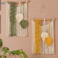 Macrame Wall Hanging Decor Hand Woven Bohemian Tapestry Boho Style Braided Tassels Pendant for Dining Room Cafe Background Office Home Decor. 