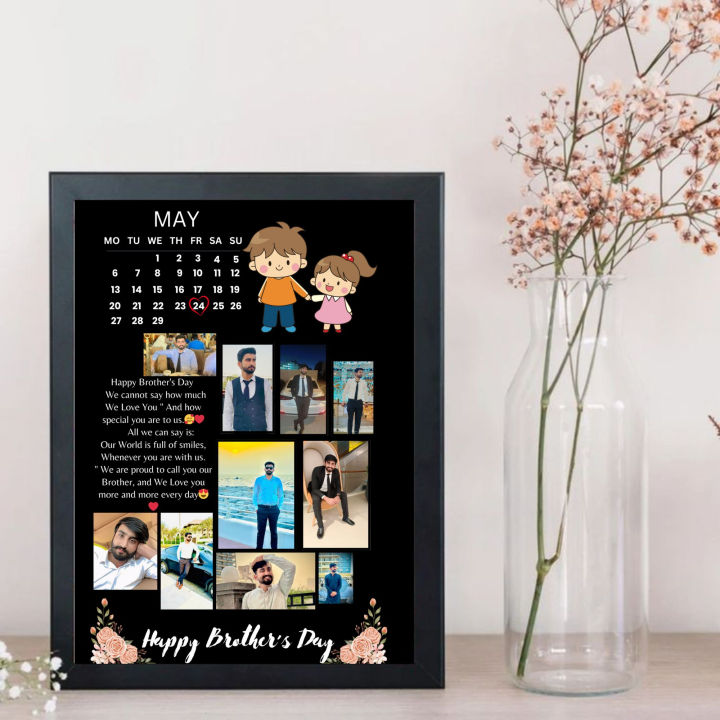 Customize Frame, Photo Frame + Calendar + Lines Customize frame with picture Wall frame Table frame Size 8X12 Gift Idea Best For Gift Birthday Gift Wedding Gift