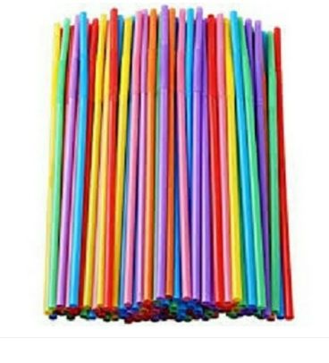 100-Piece Colorful Bendable Disposable Drinking Straws – Flexible ...