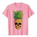 Pineapple Skull Funny Aloha Beaches Hawaiian Hawaii Goth Top Prevailing Anime T Shirts Cotton Men's Tops T Shirt Moto Biker. 