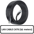 50 meter LAN Cable with connectors / Ethernet Cable For Modem,PC, Laptop Cat 6 Blue 0r Black Color. 