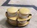 Salt and Pepper Set with Beautiful Wooden Stand (Namak Dani). 