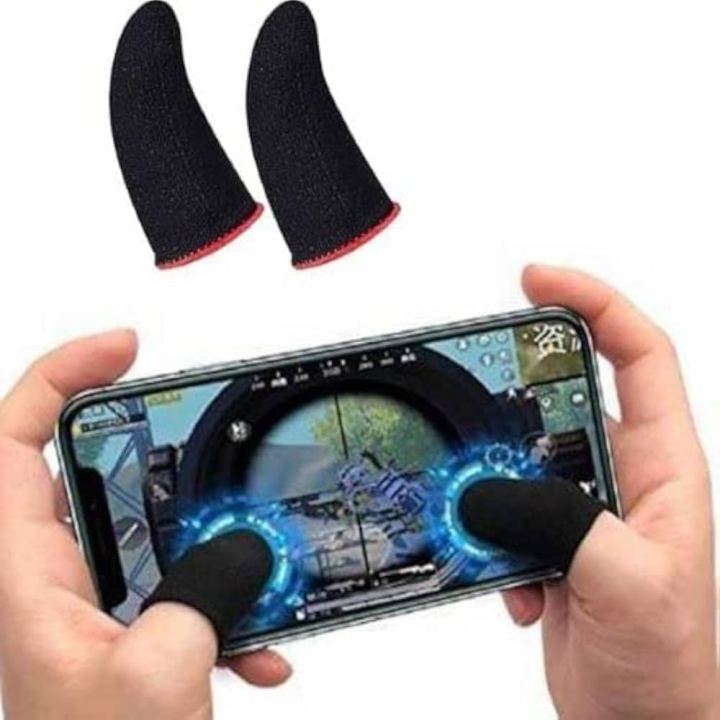 1 Set Gaming Finger Sweatband Finger Sleeve Finger Gaming Finger Gloves Finger Thumb Gaming Thumb Sleeve Sweatband Finger Cover Finger Pro - Wasp Feelers Gaming Finger Cover - Anti-Sweat and Breathable, for BGMI, PUBG, Garena Free Fire, For Asphalt games