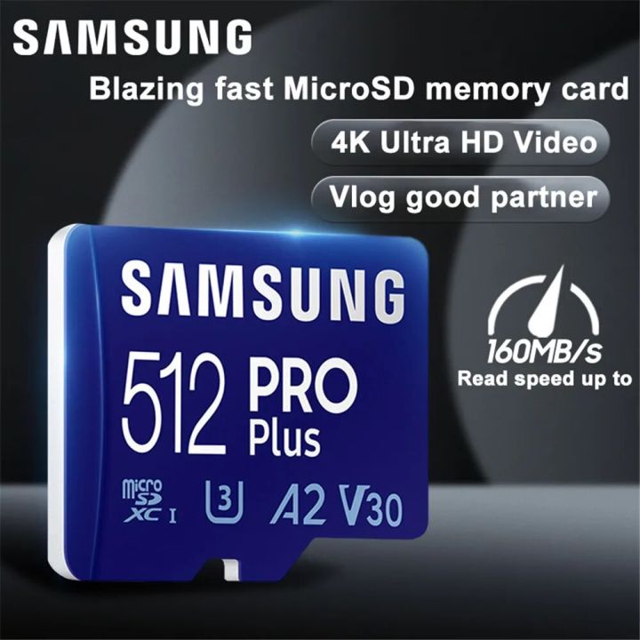 【COD + Gift】 SAMSUNG Micro SD Card PRO Plus Original 512GB 256GB 128GB Memory Cards for Nintendo Switch Steam Deck ROG Ally Tablet DJI Camera
