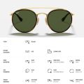 Fashion Round Double Bridge Branded Sunglasses Metal Round Frame UV Protection for Men Women Goggle with Protection Box. 