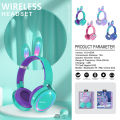 【Fast delivery】 2022 New Wireless Earphones RGB Rabbit Ears Headset with Mic Cute Girls Music Bluetooth Headphones For Children's Gamer Headset. 