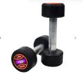 Rubber Dumbbells in Solid Rubber and Solid Steel Rod ( Single Piece  ). 