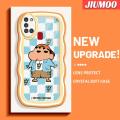 JIUMOO Casing For Samsung A21s Case Cool Crayon Shin-chan Pattern Wave Border Soft Shockproof Phone Cases Transparent TPU Silica Gel Camera lens Protective Cover. 
