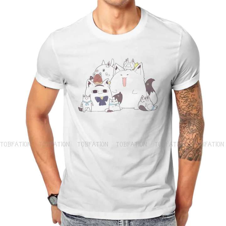 Shirakami Fubuki Hololive VTuber Tshirt Black Punk T shirt Streetwear Homme Pure Cotton Oversized Tees Tops