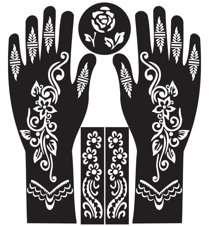 Arabic Bridal Mehndi Design Henna Mehandi Stencils Stickers62