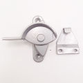 Silver Aluminum sliding window lock. 