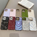 Wave Heart Case For iPhone 15 13 14 12 Pro Max 11 Phone Cases Shell Curvy Soft Bumper Shockproof Back Cover Solid Color Coque. 