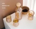 HIGH QUALITY FANCY GLASSWARE WATERSET WITH WOODEN KNOB. 