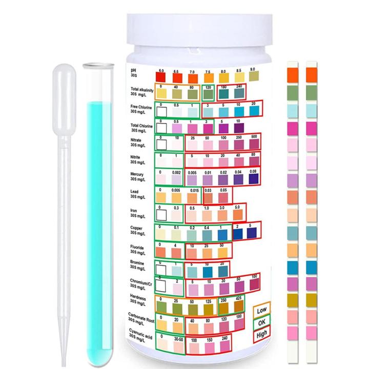 XHHDQES Water Testing Strips for Drinking Water- EPA Level Home Use, Water Test Strips with , Mercury, Iron, PH, Hardness
