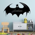 Custom Name Wall Sticker Personalised Baby Boys Name Wall Decal Cartoon Anime Bat Carved Vinyl Wall Decor Home Decor B442. 